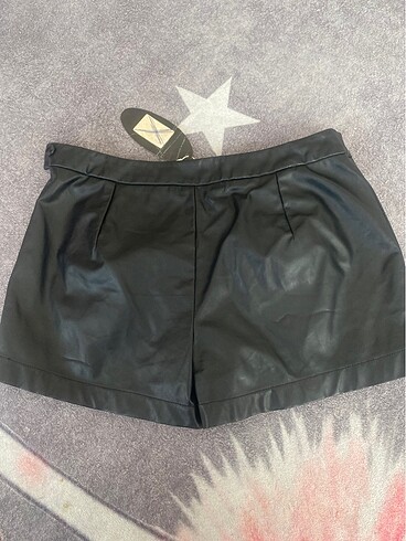 Deri Şort Etek - Görsel 5