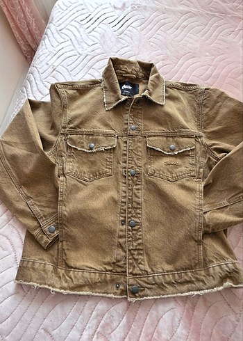 Pull and Bear Vintage Yesil İ Denim Ceket Rahat Ve Sik