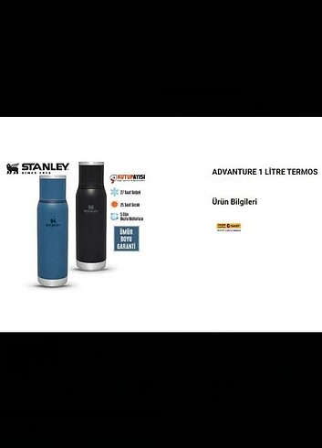 STANLEY ADVENTURE TERMOS 1 LİTRE