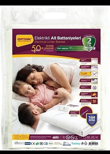  Beden ELEKTRİKLİ BATTANİYE ÇİFT KİŞİLİK