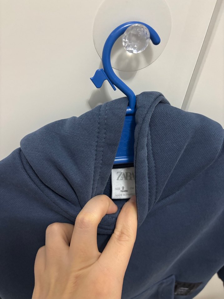 Zara Kapüşonlu Erkek Çocuk Lacivert Sweatshirt - Görsel 3