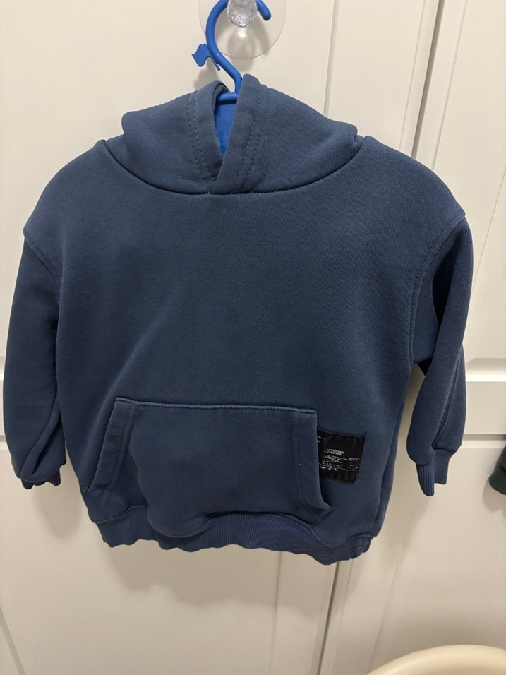 Zara Kapüşonlu Erkek Çocuk Lacivert Sweatshirt - Görsel 2