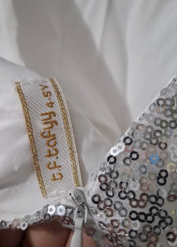 Pembe Simli Straplez Kız Elbise - Görsel 3