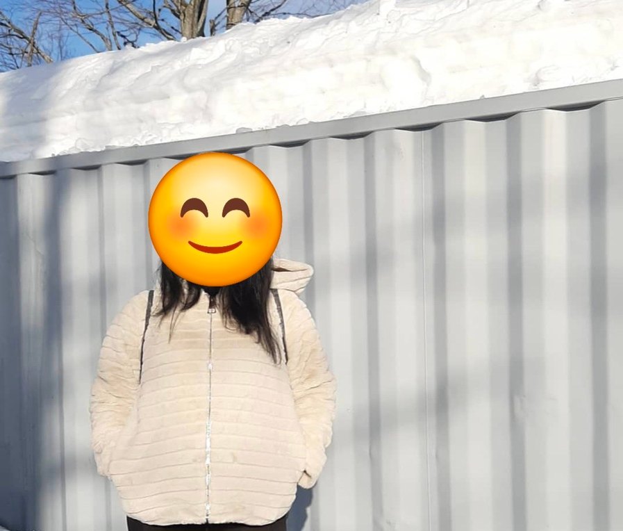 Bej Kadın Peluş Mont, Uzun Kollu, Salaş Kesim - Görsel 4