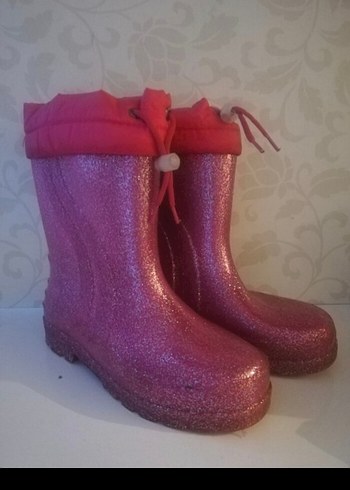 Parlak Pembe Kız Çocuk Yağmur Çizmesi - Görsel 4