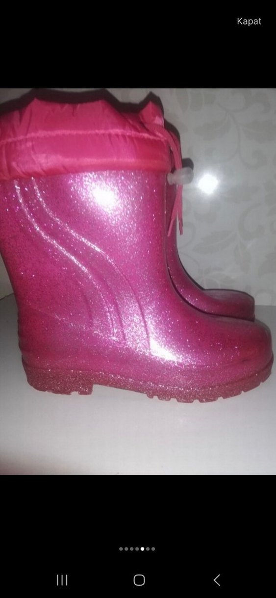 Parlak Pembe Kız Çocuk Yağmur Çizmesi - Görsel 2