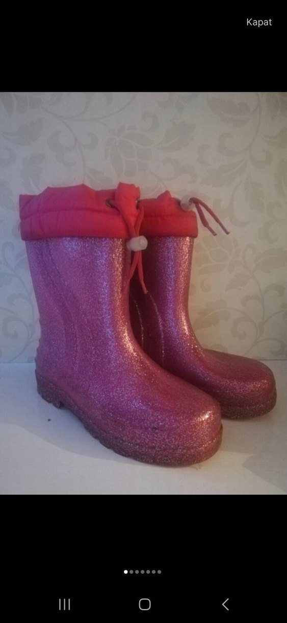 Parlak Pembe Kız Çocuk Yağmur Çizmesi - Görsel 4