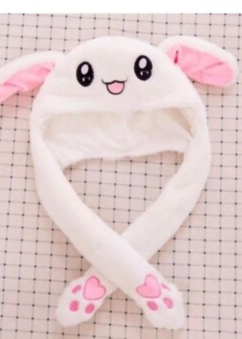 Beyaz Nakışlı Peluş Çocuk Bere - Görsel 2