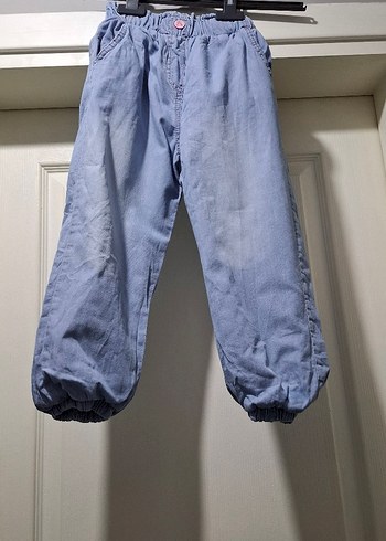 Kız Çocuk Siyah Kürklü Denim kot - Görsel 2