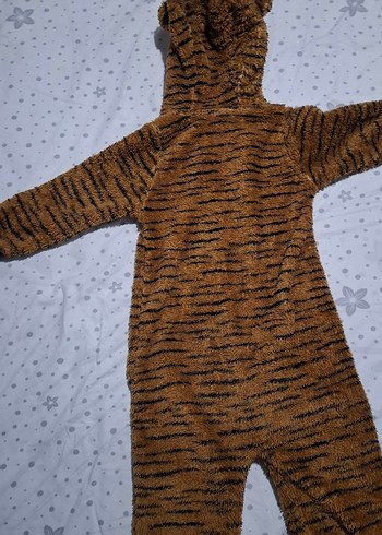 Kahverengi Leopar Desenli Kürklü Bebek Tulumu - Görsel 3