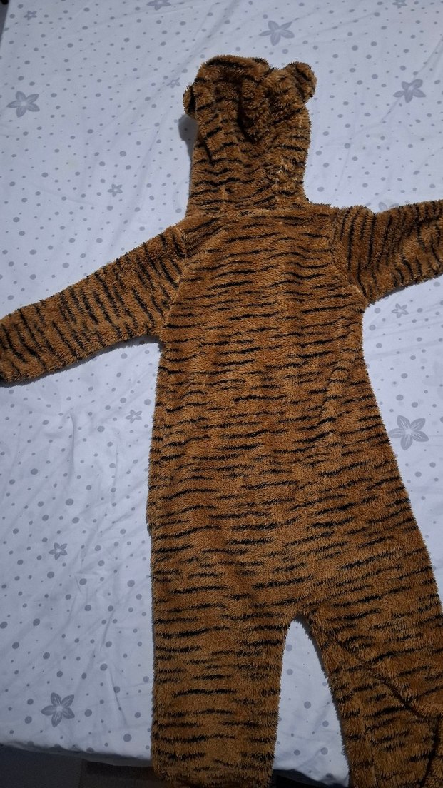 Kahverengi Leopar Desenli Kürklü Bebek Tulumu - Görsel 3