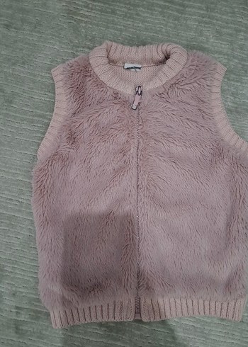 Kız Çocuk Kürklü Bej Yelek - Görsel 2