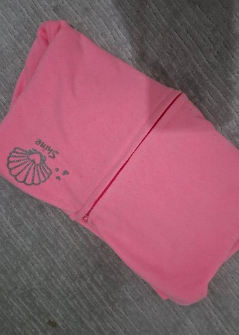 3...4.  yaş Kız Çocuk Pembe Kapüşonlu Fermuarlı Sweatshirt - Görsel 2