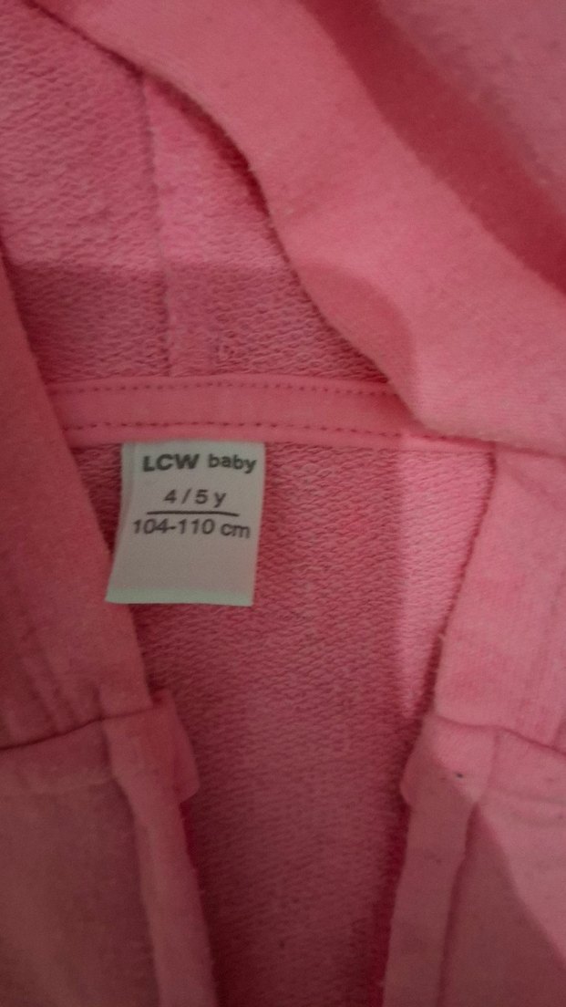 3...4.  yaş Kız Çocuk Pembe Kapüşonlu Fermuarlı Sweatshirt - Görsel 4