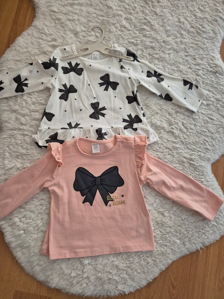 Kız Çocuk Fiyonklu Uzun Kollu Tişört - Görsel 4