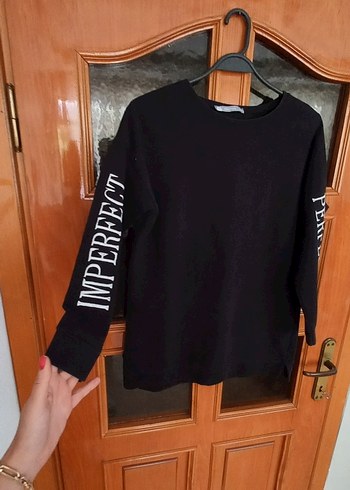 Siyah Kadın Uzun Kollu Sweatshirt