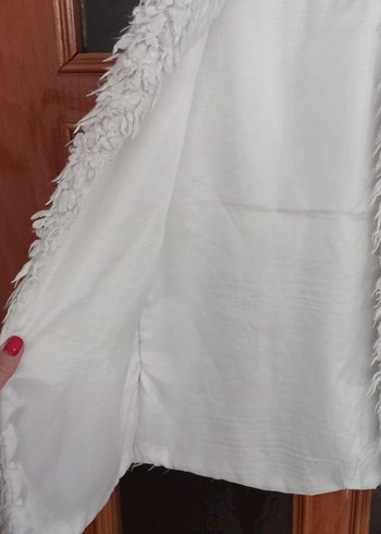 m Beden lolita 38 beden ekru beyaz peluş yelek