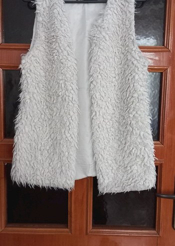 lolita 38 beden ekru beyaz peluş yelek