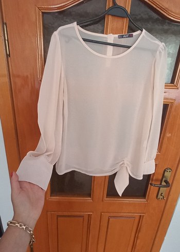 l Beden dilvin 38/40 beden pudra renk şık detaylı bluz