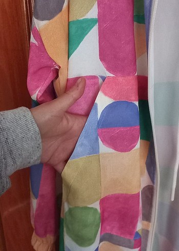 Renkli Bohem Uzun Kollu ceket  setrms 3 beden - Görsel 4