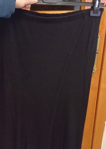 Siyah Drapeli Uzun Kadın Etek s beden - Görsel 3