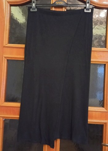 Siyah Drapeli Uzun Kadın Etek s beden - Görsel 6