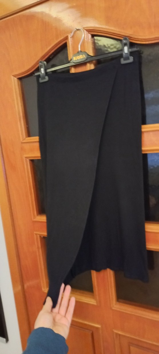 Siyah Drapeli Uzun Kadın Etek s beden - Görsel 2