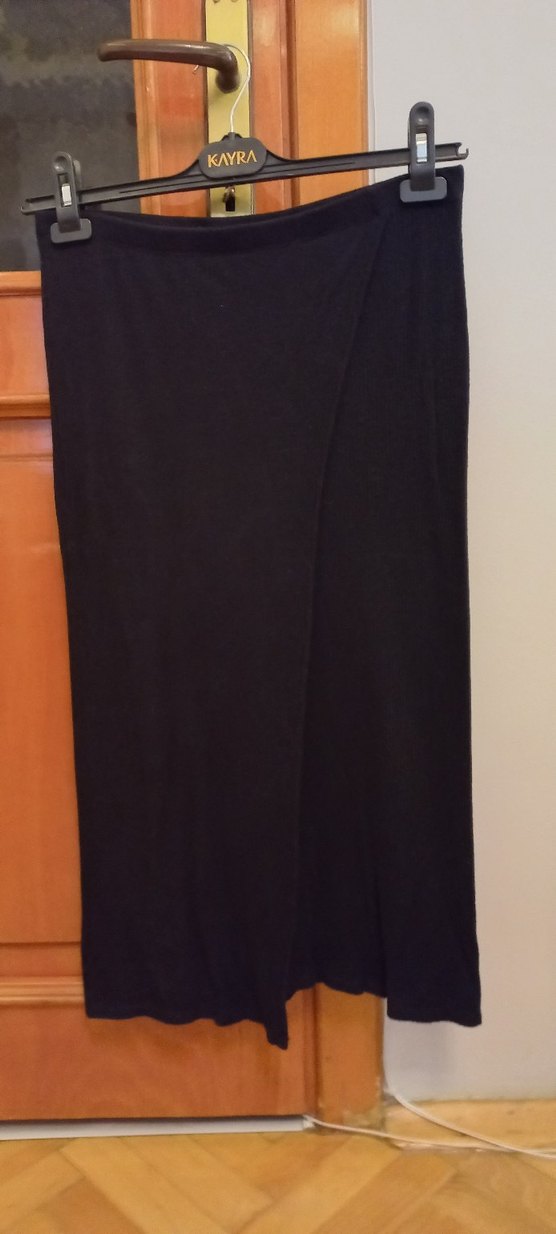 Siyah Drapeli Uzun Kadın Etek s beden - Görsel 4