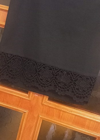 Dantel Detaylı Siyah Midi Kalem Etek s beden - Görsel 8