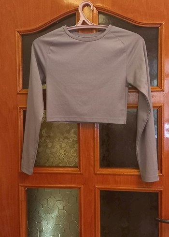 vizon renk Kadın Uzun Kollu Crop bluz 34 beden - Görsel 5