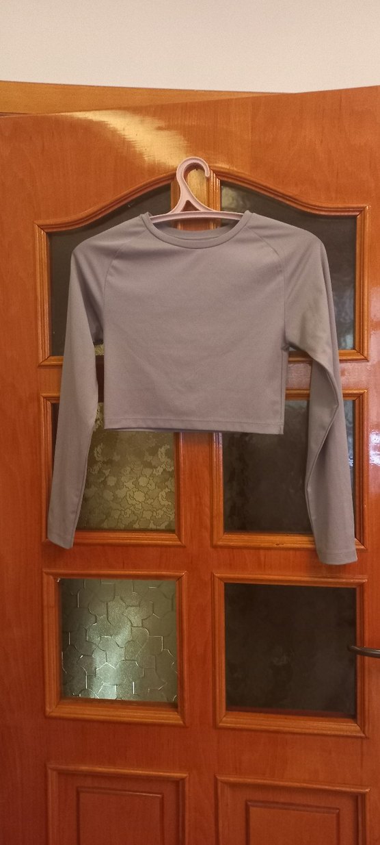 vizon renk Kadın Uzun Kollu Crop bluz 34 beden - Görsel 5