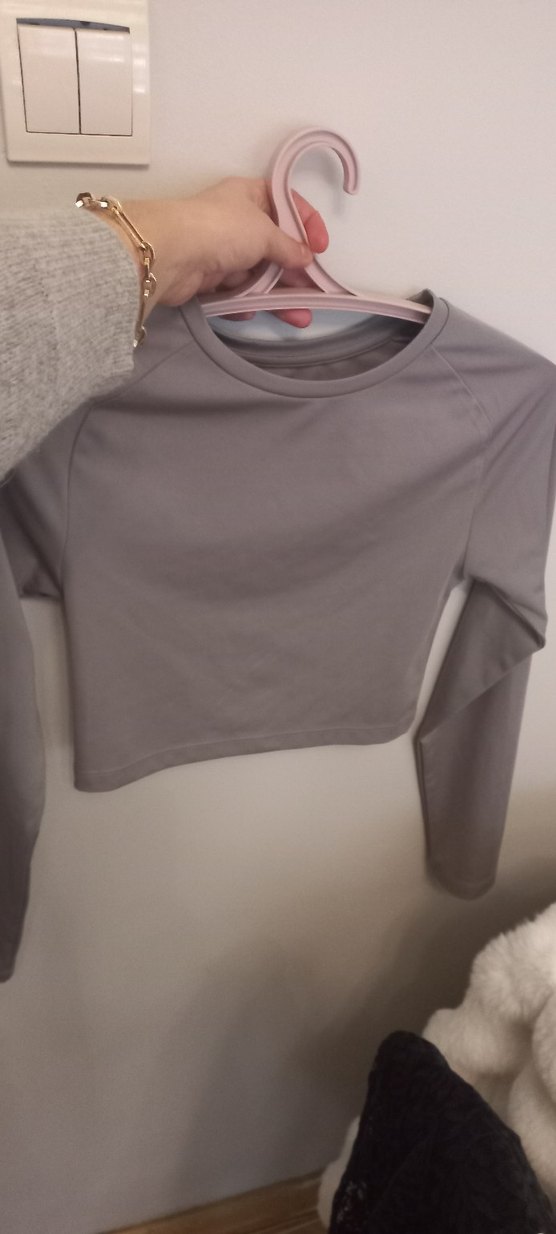 vizon renk Kadın Uzun Kollu Crop bluz 34 beden - Görsel 4