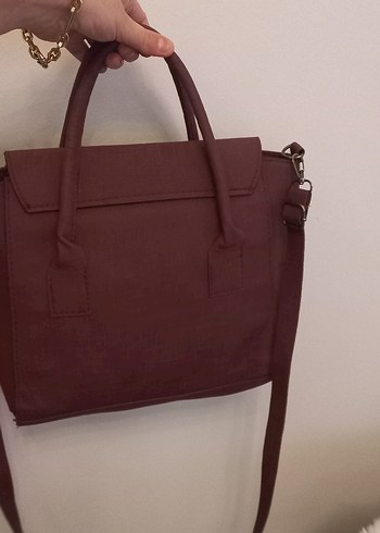 bordo poliüretan Deri Bohem Kadın Çanta - Görsel 6