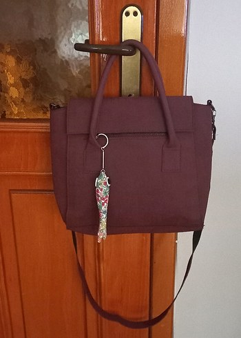 bordo poliüretan Deri Bohem Kadın Çanta - Görsel 2