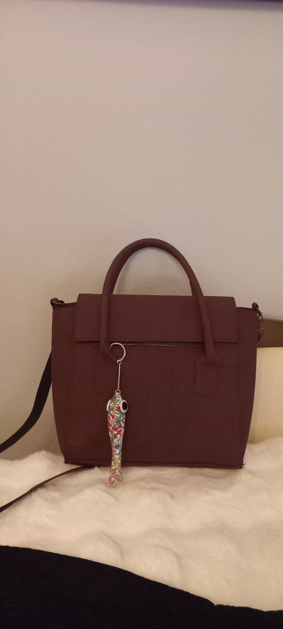 bordo poliüretan Deri Bohem Kadın Çanta - Görsel 5