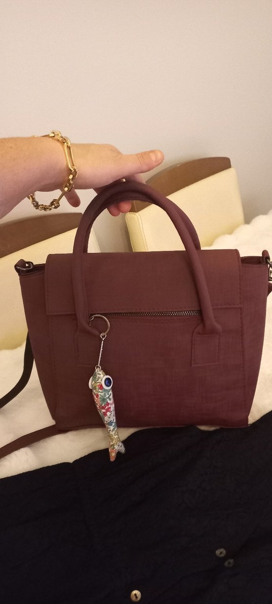 bordo poliüretan Deri Bohem Kadın Çanta - Görsel 3