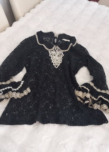 Dantel İşlemeli Siyah Gotik Bluz - Görsel 5
