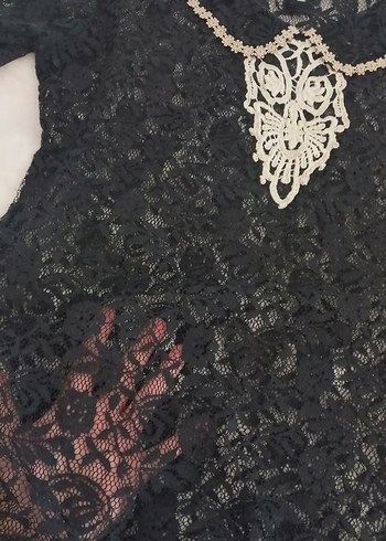 Dantel İşlemeli Siyah Gotik Bluz - Görsel 9