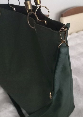 Fermuarlı Yeşil Süet Kadın Çanta - Görsel 7