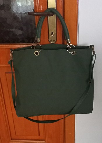 Fermuarlı Yeşil Süet Kadın Çanta - Görsel 5