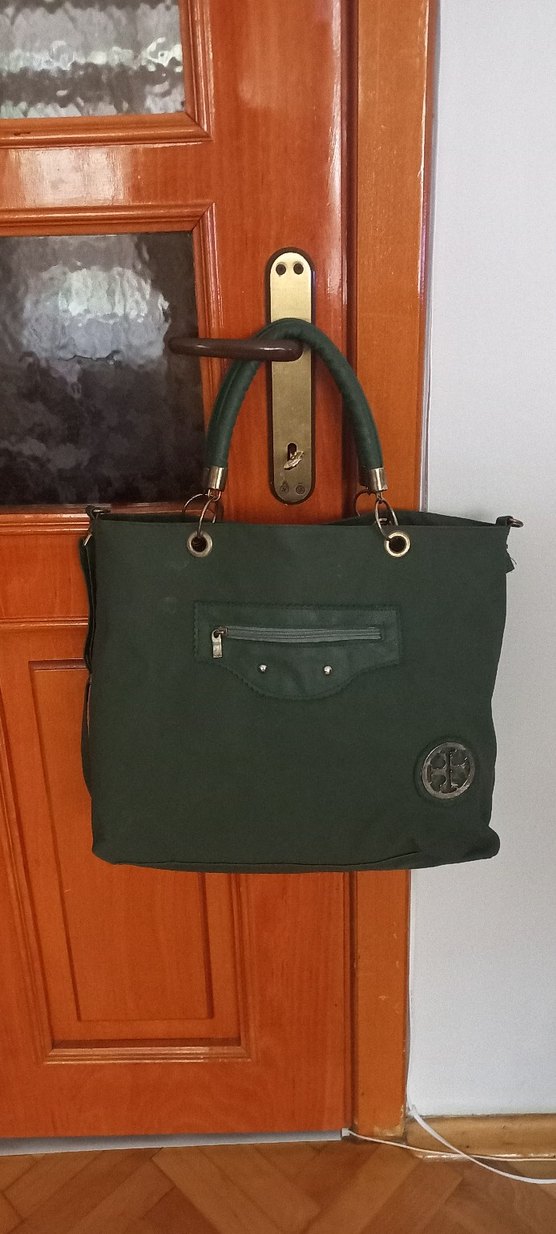 Fermuarlı Yeşil Süet Kadın Çanta - Görsel 4