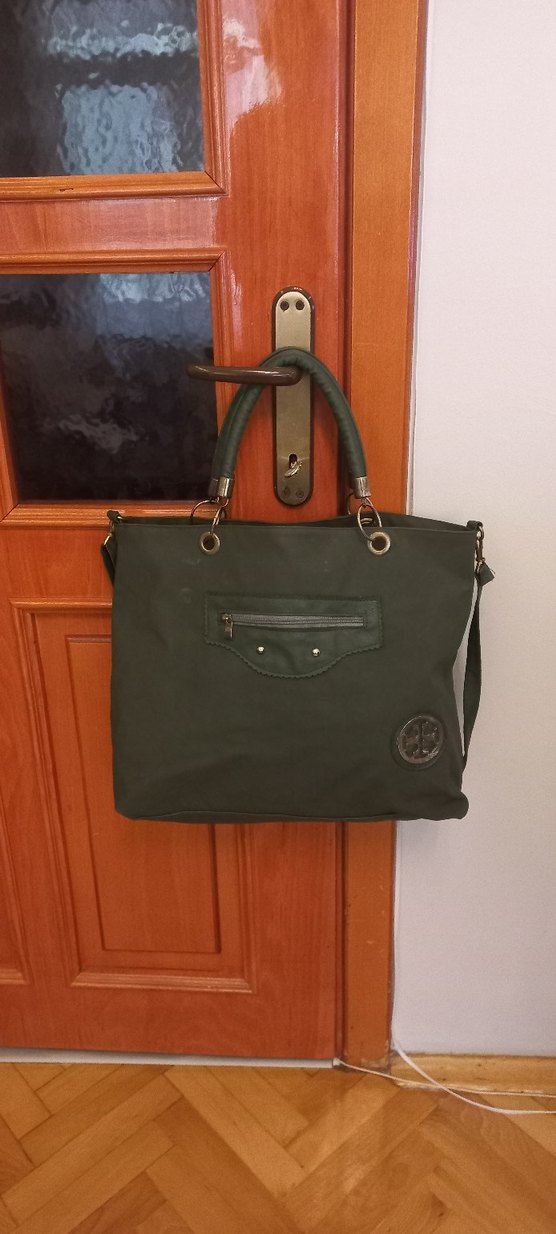 Fermuarlı Yeşil Süet Kadın Çanta - Görsel 2