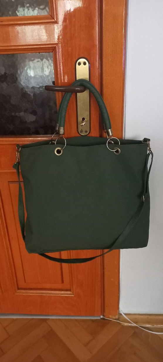 Fermuarlı Yeşil Süet Kadın Çanta - Görsel 5