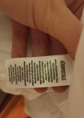 Düğmeli Beyaz Kadın Mont aeropostale m beden - Görsel 12