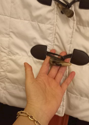 Düğmeli Beyaz Kadın Mont aeropostale m beden - Görsel 4