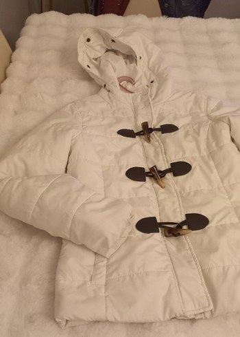 Düğmeli Beyaz Kadın Mont aeropostale m beden - Görsel 9