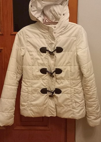 Düğmeli Beyaz Kadın Mont aeropostale m beden - Görsel 8