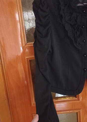 Siyah Fırfırlı Gotik Kadın Ceket m/l uyumlu victorian model - Görsel 5