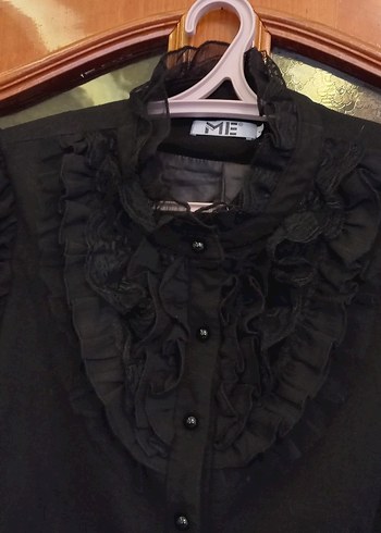 Siyah Fırfırlı Gotik Kadın Ceket m/l uyumlu victorian model - Görsel 3