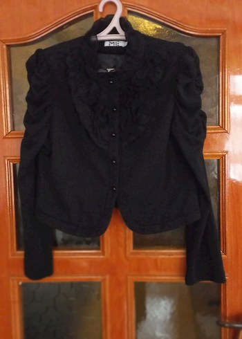 Siyah Fırfırlı Gotik Kadın Ceket m/l uyumlu victorian model - Görsel 4